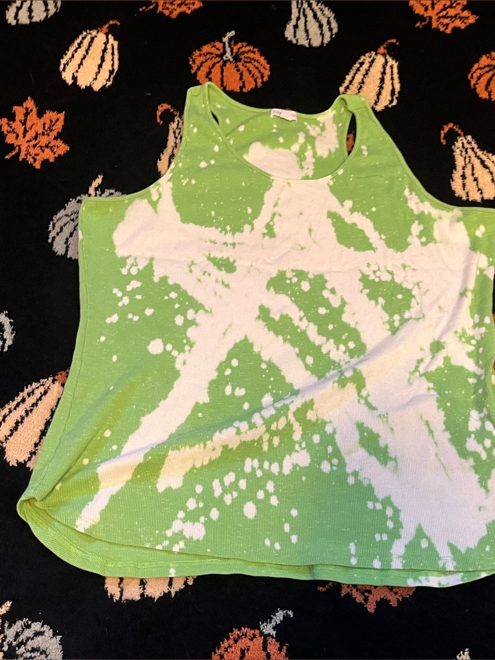 #20 Green and White Tie-Dye Tank Top available on live sept 7th 9am mst